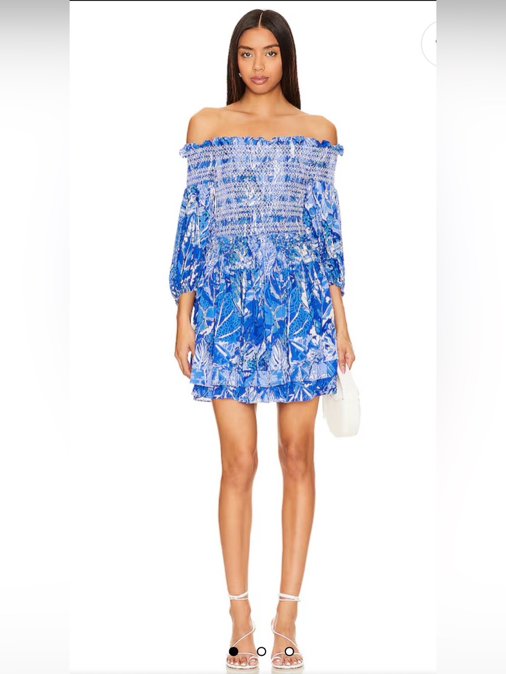 EUC Poupette St. Barth Britney Off the Shoulder Deep Blue Mini Dress